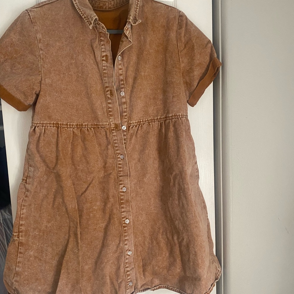 Brown Button-Up Dress
